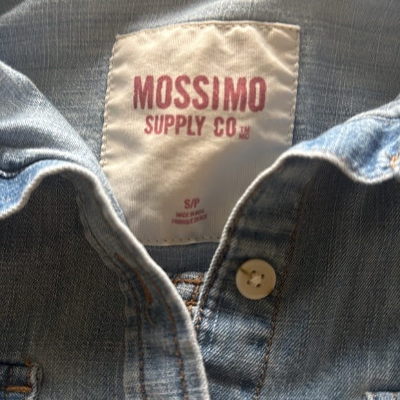 Mossimo Supply Co Western Denim Button Down Shirt Tab Pockets Med Wash Sz Small - Picture 5 of 11
